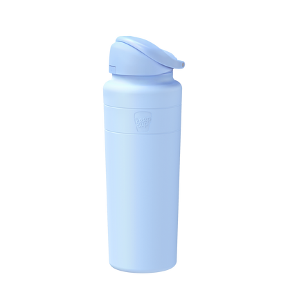 KeepCup Ora Bottle 24oz in Orchid, a light purple reusable water bottle with flip-top lid and embossed logo, shown upright against a white background.